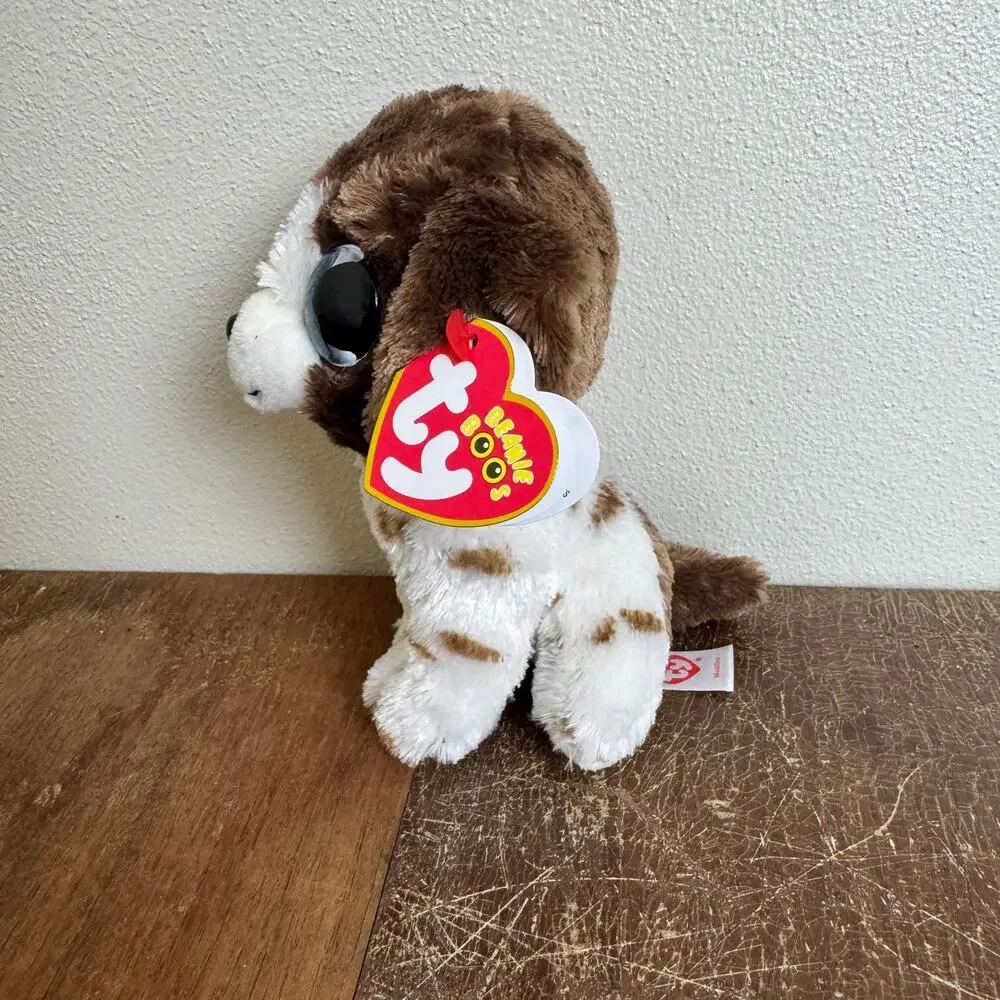 TY‎ Beanie Boos TySilk Muddles 2021 white brown puppy dog beanbag plush